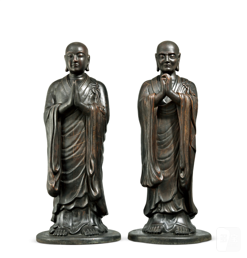 清代 阿难和迦叶像